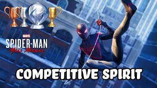 SpiderMan Miles Morales Trophy Guide COMPETITIVE SPIRIT  FULL PLATINUM TROPHY GUIDE [upl. by Ahsemaj]