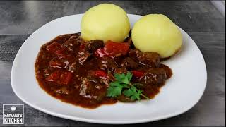 Ungarisches Gulasch mit Kartoffelknödel الغولاش الهنغاري [upl. by Lerret]