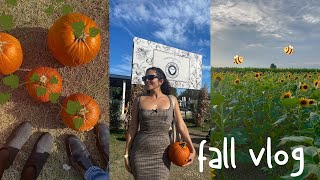 Fall vlog🤎🌻 Pumpkin patch Sunflower picking [upl. by Fredenburg]