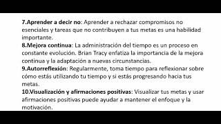 Administración de tiempo de Brian Tracy [upl. by Nabala]