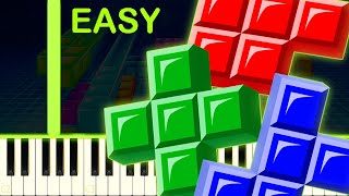 TETRIS THEME  EASY Piano Tutorial [upl. by Audre893]