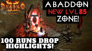 D2R  100 Abaddon Runs Loot Highlights [upl. by Bohlin859]