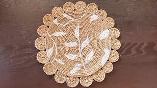 Handmade Jute Table Mat Tutorial  Jute Craft  Home decor [upl. by Ynohtnaeoj]