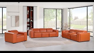 DivanItalia 1224 PWR Dual Reclining SofaCon LoveChair PWR Headrests–Italian Leather Product Video [upl. by Wieche]