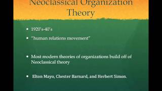 Overview of Classical and Neoclassical Organization Theory [upl. by Adnawahs]