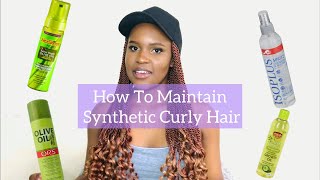 How To Maintain Synthetic Curly BraidsWeaveWigCrochet Hair [upl. by Erej]