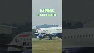 BA departing southend airport britishairways aviation runway [upl. by Idnam]