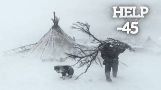 EXTREME 45° Solo Winter Camping 4 Days  Snowstorm amp Winter Camping in a Snowstorm HOT TENT [upl. by Laks471]