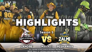 Lahore Qalandars vs Peshawar Zalmi  Full Match Highlights  Match 11  28 Feb  HBL PSL 2020 [upl. by Acilejna]