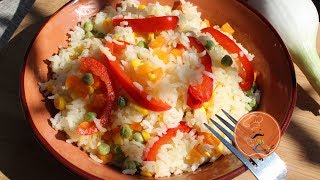 Arroz Blanco con Verduras  Receta Fácil [upl. by Schaper]