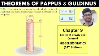 Theorems of pappus and Guldinus  CENTROID  Chapter 9  Hibbeler Statics 14th Engineers Academy [upl. by Eceined]