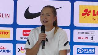 Gina Lückenkemper 100 Meter ISTAF 2024 Berlin über ihre Bestzeit und Olympia 2024 Staffel [upl. by Hauck906]