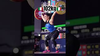 Slow motion of Giulia Miserendino 64kg 🇮🇹 102kg  225lbs 2024 European U23 Weightlifting Champs [upl. by Ania]