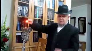 HaRav Meir Mazuz Lighting Menorah Chanukah 5778 [upl. by Adok]