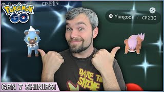 ✨SHINY ROCKRUFF amp SHINY YUNGOOS CAUGHT✨ Gen 7 Is Here Pokémon GO [upl. by Aem921]