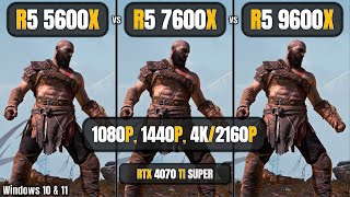 AMD Ryzen 5 5600x vs 7600x vs 9600x  1080p 1440p 4K  4070 Ti Super  Test in 10 Games [upl. by Aieka]