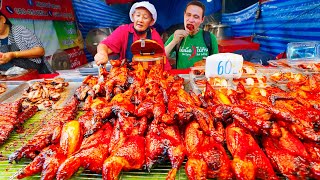 Thai Street Food  DINO BARBECUE at Thailand’s Extreme Food Fair [upl. by Enimzaj]