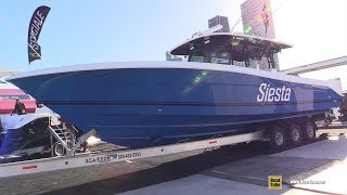 2019 HCB Siesta 42 Center Console Yacht  Walkaround  2019 Miami Yacht Show [upl. by Erica]