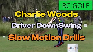 Charlie Woods Golf Driver Swing Downswing Drills Slow Motion Reverse Engineering 2023 PNC [upl. by Anaizit648]