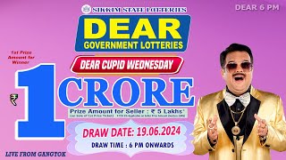 DEAR CUPID WEDNESDAY DEAR 6 PM DRAW DATE 19062024 SIKKIM STATE LOTTERIES [upl. by Htebazie]