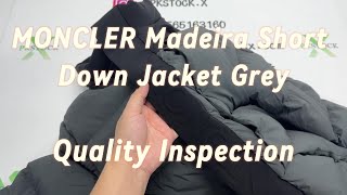 MONCLER Madeira Short Down Jacket Grey Quality Inspection From PkStockX jacket moncler pkstockx [upl. by Jestude617]