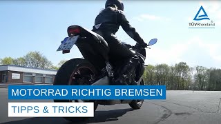 Motorrad richtig bremsen  Gefahrenbremsung mit und ohne ABS  Tipps amp Tricks [upl. by Adyela824]