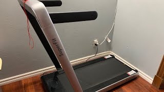 UNBOXING  SuperFit 225HP 2 in 1 Dual Display Folding Treadmill Jogging Machine WBluetooth Speaker [upl. by Nevada]