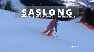 ⛷️Dolomites Best Ski Slopes Saslong [upl. by Milore]