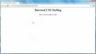 CSS Tutorial 6  Internal CSS Styling [upl. by Basilius]