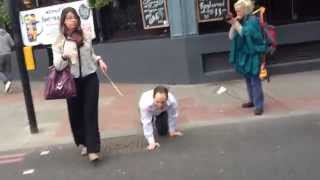 Smartly dressed man walked around London on all fours video 2 [upl. by Obrien]