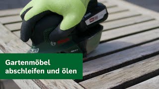 GartenWissen Gartenmöbel richtig abschleifen und ölen [upl. by Yanahc]