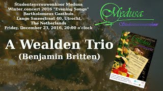 A Wealden Trio Benjamin Britten  Studentenvrouwenkoor Medusa Utrecht NL  Winter Concert 2016 [upl. by Eerazed802]