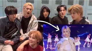 STRAY KIDS Reaction to 「NiziU HEARTRIS with FELIX Christmas Ver 」at SBS Gayo Daejeon 2023  Review [upl. by Files419]