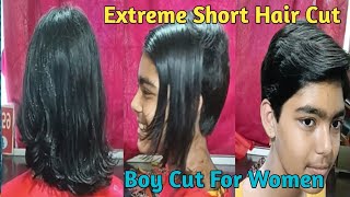 Long To Short Hair Cut  Very Short Pixie Hair Cut  Women Boy Cut SwapnasLife28 [upl. by Ylrbmik3]