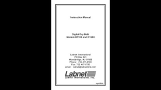 LABNET DIGITAL DRY BATH D1200 01 PDF MANUAL [upl. by Ymot955]