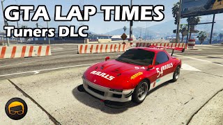 Fastest Tuners DLC Cars  GTA 5 Best Fully Upgraded Cars Lap Time Countdown [upl. by Thorvald]