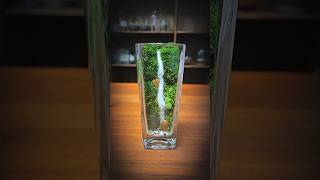 Waterfall in the Glass mountain stream moss micro landscape glass shortsshortsvideo ytshorts [upl. by Snevets]