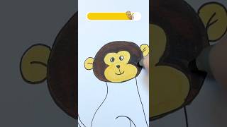 How to draw a monkey easy step by step for kids🐒 [upl. by Mun]