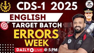 ERRORS  Target Batch CDS1 2025  ENGLISH  Free SLV Batch  By Amy Sir [upl. by Auburn]