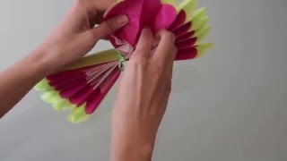 Fluffing a Tissue Paper Pom Pom Flower [upl. by Aicenek]