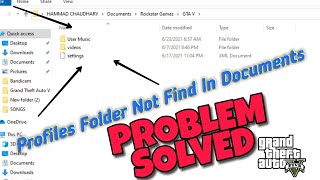 How To Fix No Profile Folder In GTA 5  Load Game Save File [upl. by Pavlov]