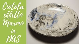 Tutorial Ciotola Effetto Marmo in Das Idea Mix marble effect DAS bowl [upl. by Blakely350]