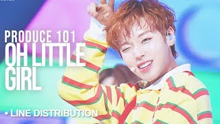 PRODUCE 101  Oh Little Girl  Line Distribution Color Coded [upl. by Aimekahs]