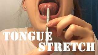 8mm 0 gauge Tongue Stretch  TheTarative [upl. by Mufi912]