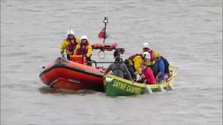 Gig rowers rescued by RNLI BurnhamOnSeacom [upl. by Haraf525]