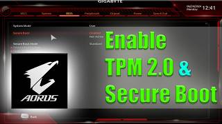 AORUS Enable TPM 20 amp Secure Boot [upl. by Mabelle]