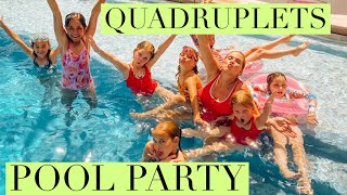 Quadruplets 8th BIRTHDAY Pool Party [upl. by Cos408]