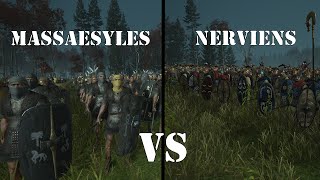 Rome Total War 2  Bataille multijoueur Massaesyles VS Nerviens [upl. by Anihsit424]