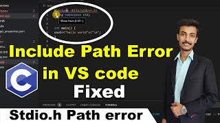 Include Path Error in VS code while running c cpp codes unable to open stdioh error in c vs code [upl. by Mohandis]