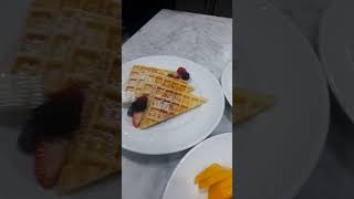 Belgium Waffles with slice FruitsHomecookingadventurerecipes [upl. by Orva]